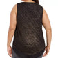 Top feminino Alfani plus size com bainha em V e fios metálicos, preto, tamanho extra grande