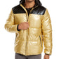 Casaco acolchoado com capuz Alfani masculino, amarelo, tamanho médio