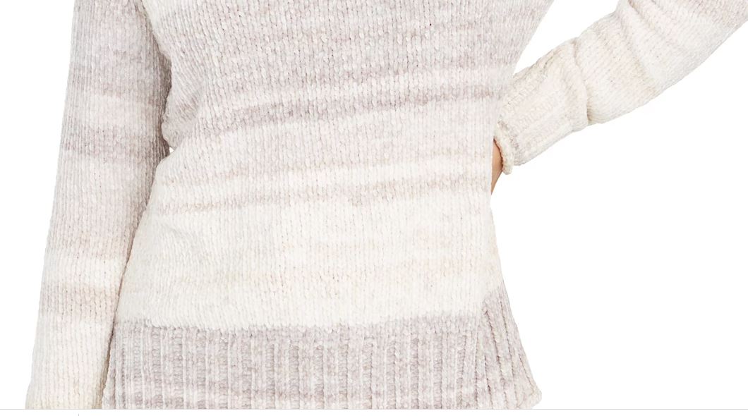 Suéter tingido espacial de chenille feminino Style &amp; Co, branco, tamanho extragrande