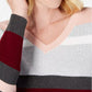 Karen Scott Suéter listrado de algodão Emma feminino, tamanho médio, vermelho, pequeno, extra grande