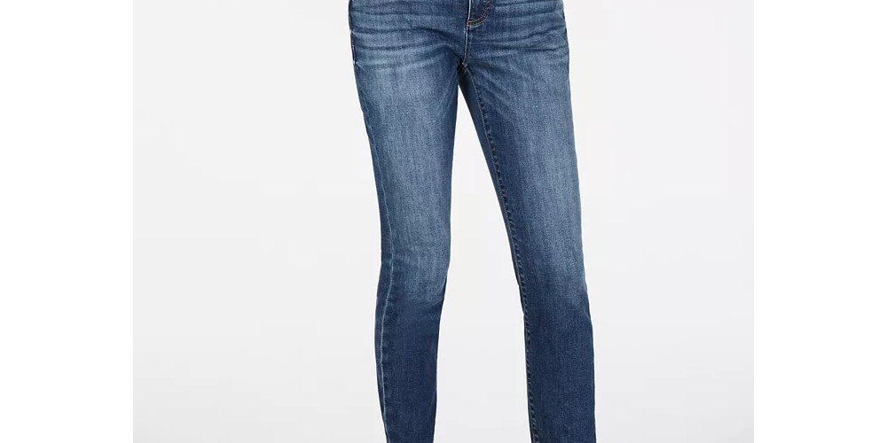 Calça jeans skinny feminina Petite Tummy-Control da INC International Concepts, azul, tamanho 2P