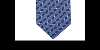 Gravata Alfani Masculina Slim Geométrica Azul Escuro Tamanho Regular
