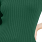 Suéter feminino Maison Jules com gola redonda canelada, verde, tamanho grande