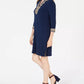 Vestido feminino Charter Club com acabamento trançado, azul, tamanho extra grande