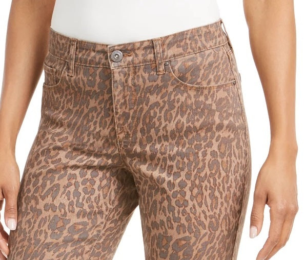 Calça jeans skinny estampada feminina Style &amp; Co Curvy-Fit vermelha tamanho 10