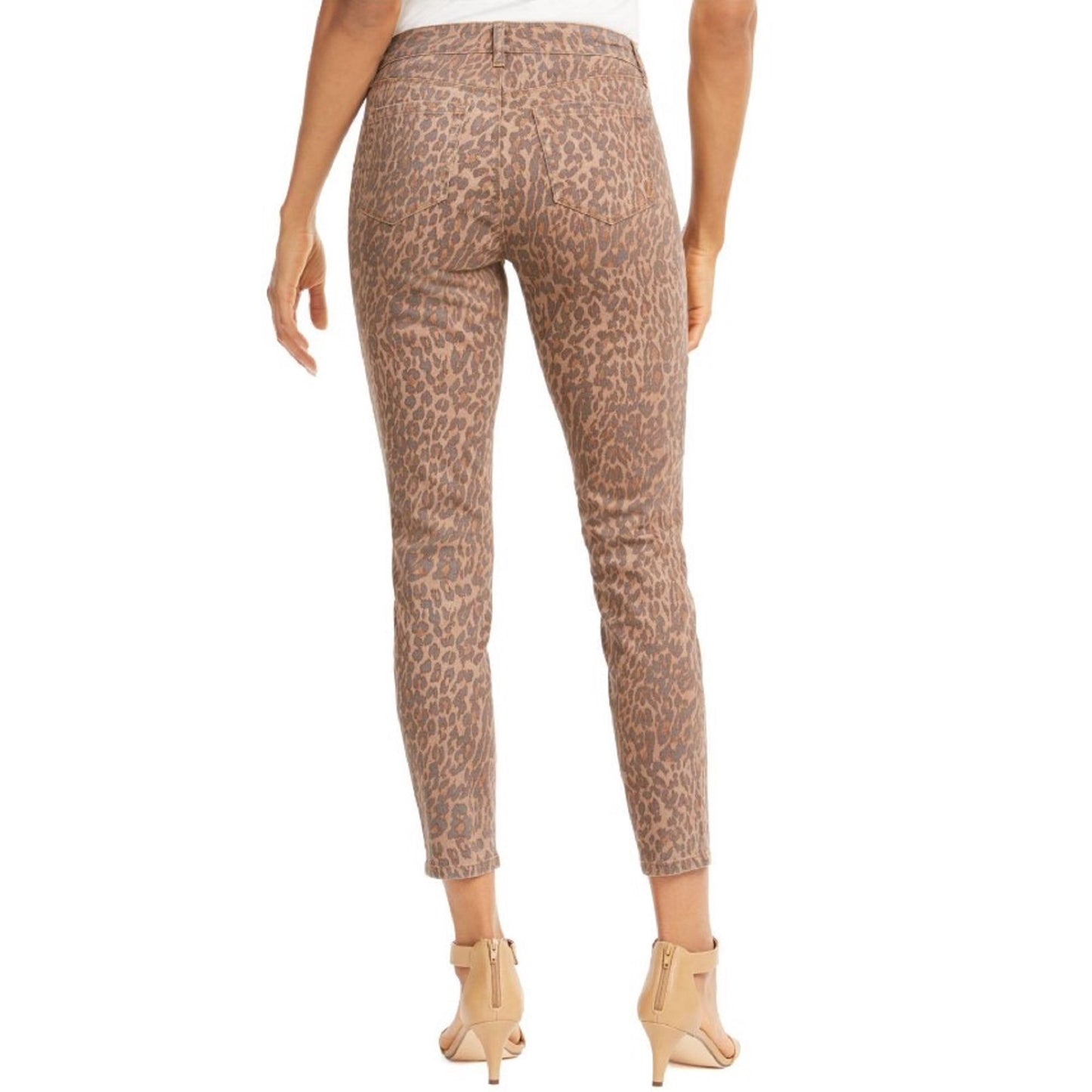 Calça jeans skinny estampada feminina Style &amp; Co Curvy-Fit Wild Puma tamanho 10