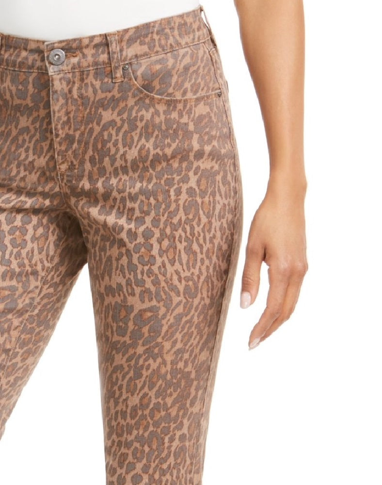 Calça jeans skinny estampada feminina Style &amp; Co Curvy-Fit Wild Puma tamanho 10