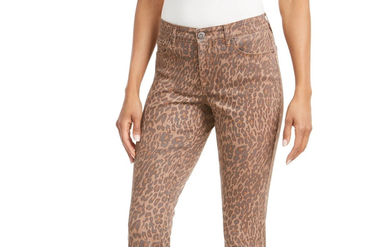 Calça jeans skinny estampada feminina Style &amp; Co Curvy-Fit, bege, tamanho 14