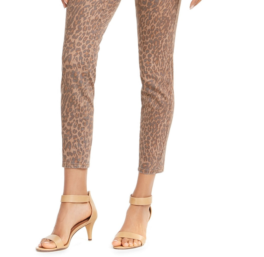 Jeans Skinny Curvy-Fit Estampado Estilo &amp; Co Marrom Tamanho 12
