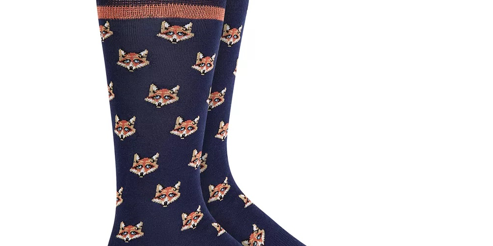 Meias Fox Masculinas Bar III Azuis Tamanho Regular