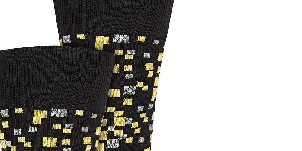 Meias Alfani Pixel Masculinas Pretas Tamanho Regular