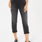 Calça jeans estilo boyfriend feminina, preta, tamanho 2, extra grande