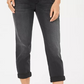 Calça jeans estilo boyfriend feminina, preta, tamanho 2, extra grande