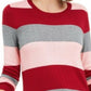 Suéter listrado feminino Maison Jules vermelho brilhante tamanho grande