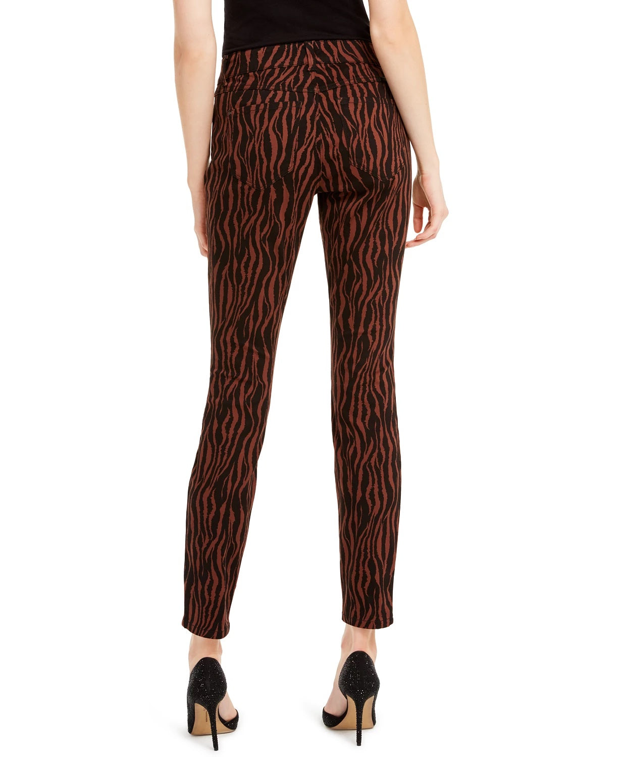 Calça jeans skinny feminina INCEssentials com estampa de tigre, marrom, tamanho 0, da INC International Concepts