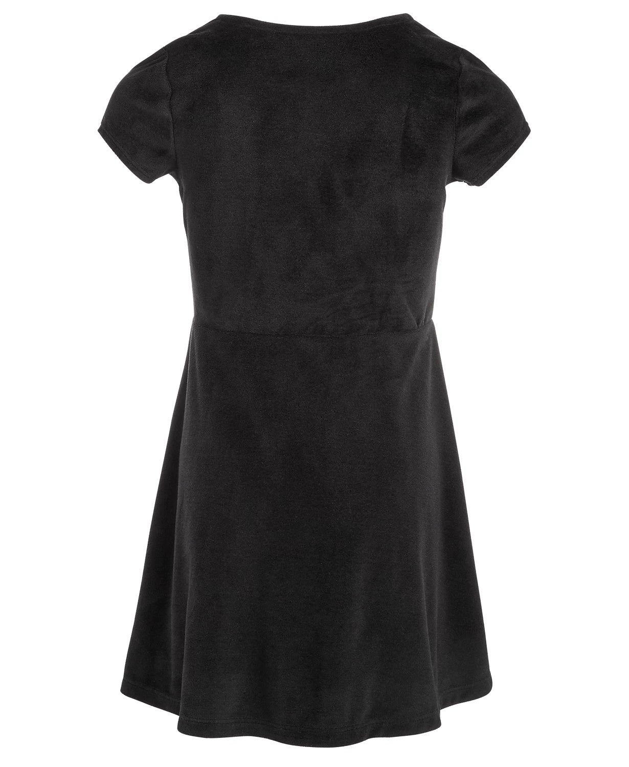 Vestido de veludo com babados na frente e babados para meninas da Epic Threads, preto, tamanho 4T