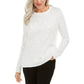 Karen Scott Suéter Feminino com Apliques de Floco de Neve Branco Tamanho Extra Grande