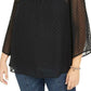 Top plus size de veludo com bolinhas suíças e jugo feminino Style &amp; Co, preto, tamanho 3X