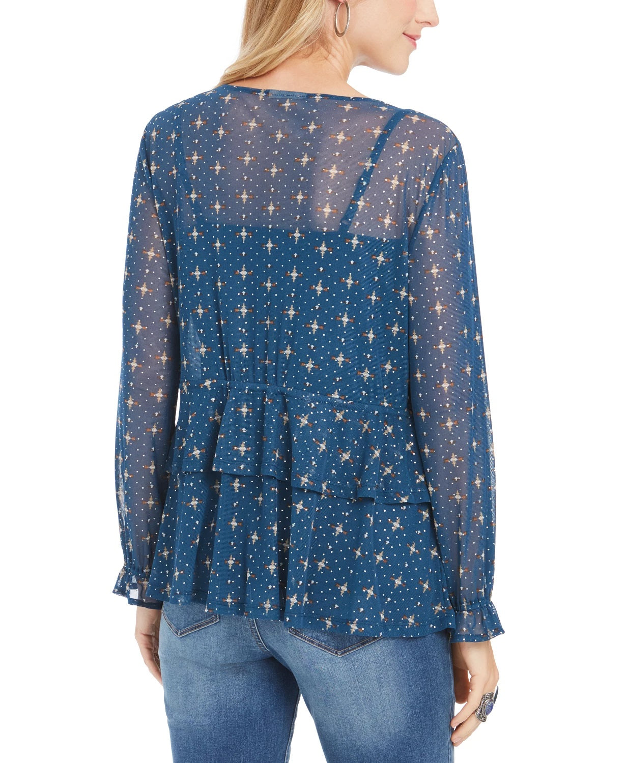 Top de malha estampado feminino Style &amp; Co, verde, tamanho X-S