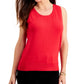 Suéter feminino sem mangas com gola redonda Charter Club, vermelho, tamanho pequeno