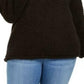 Suéter feminino plus size com gola alta e sherpa sintética estilo &amp; co, preto, tamanho extra grande
