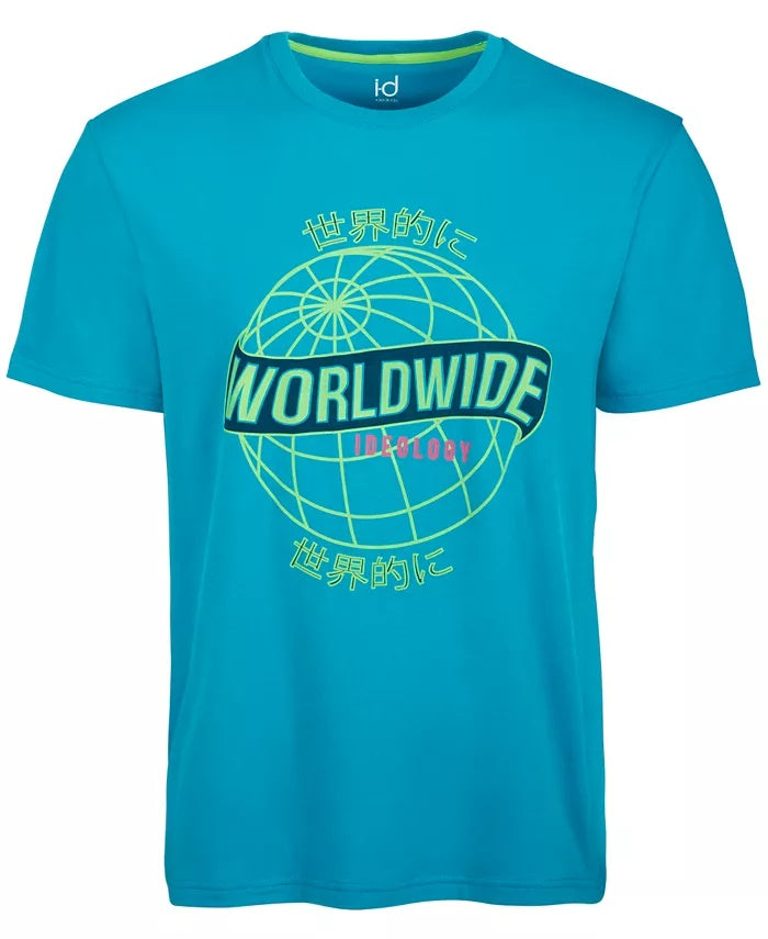 Camiseta gráfica masculina ID Ideology azul tamanho médio