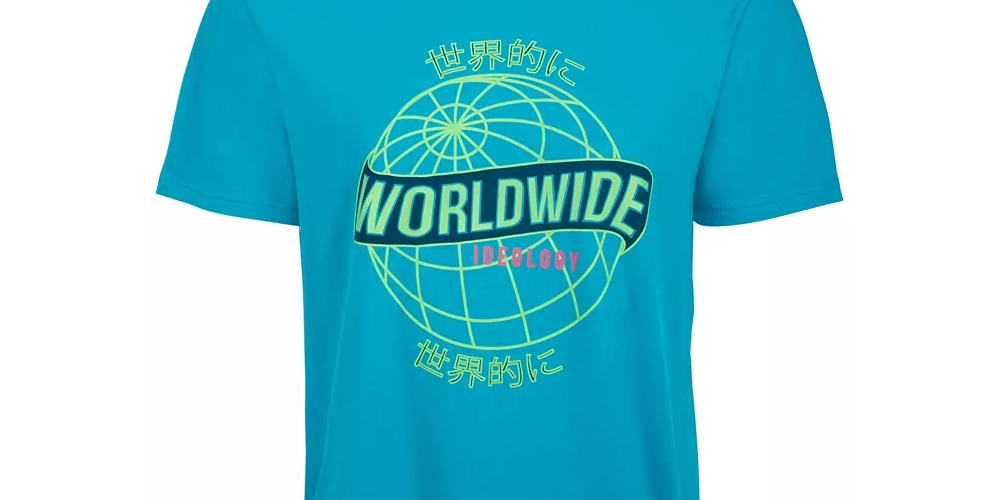 Camiseta gráfica masculina ID Ideology azul tamanho médio