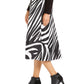 Saia midi evasê com estampa de zebra Alfani feminina, preta, tamanho 16