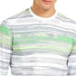 Camiseta listrada masculina Alfani, branca, tamanho pequeno
