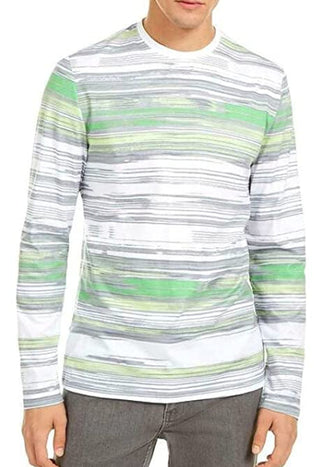 Camiseta listrada masculina Alfani verde tamanho XX-G
