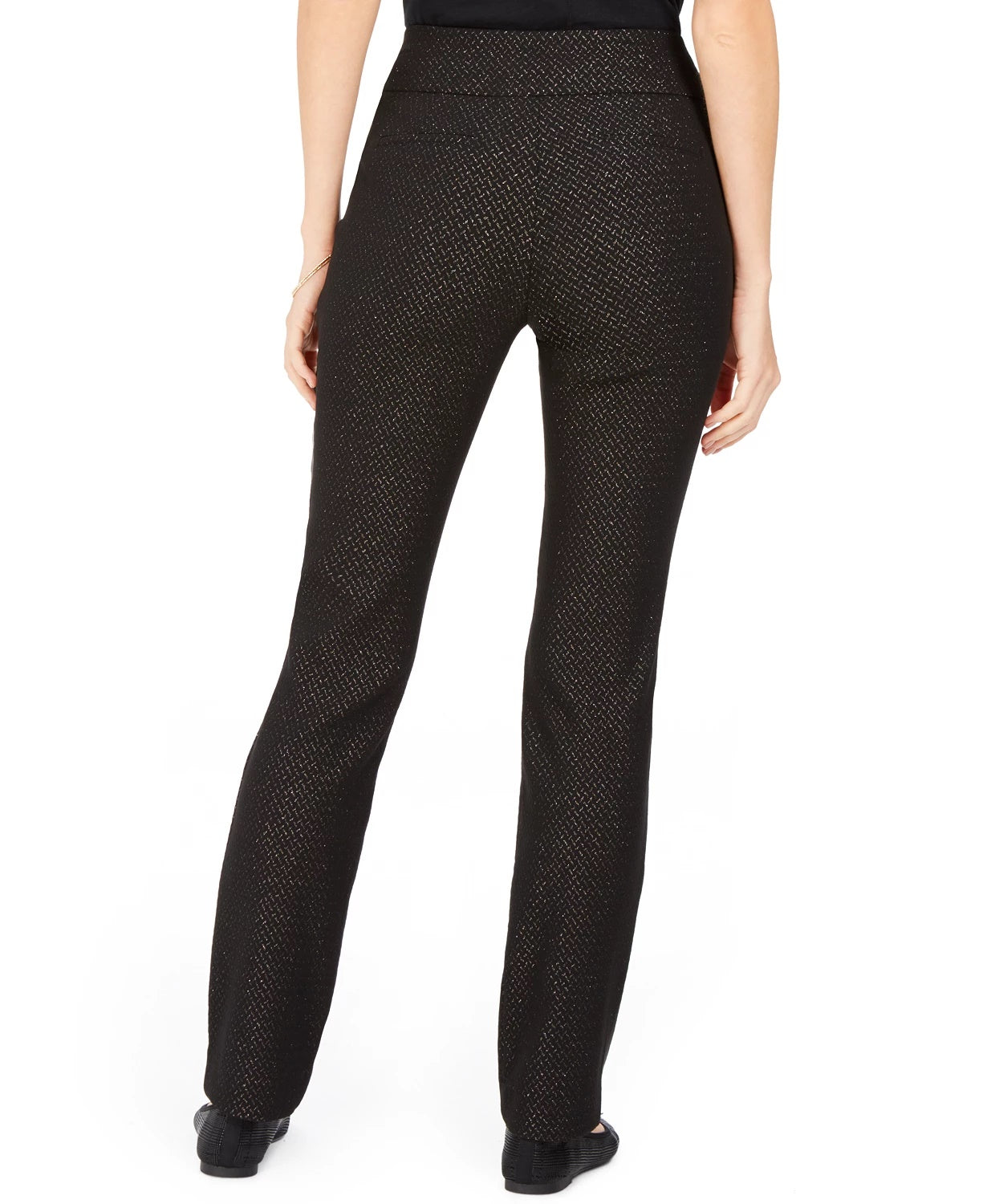 Calça feminina Charter Club Jacquard Pull-On, cor carvão, tamanho 10