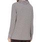 Blusa listrada com decote careca feminina Charter Club, preta, tamanho extragrande