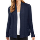 Cardigan feminino de algodão com abertura frontal, tamanho grande, azul, Charter Club