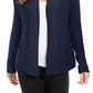 Cardigan feminino de algodão com abertura frontal, tamanho grande, azul, Charter Club