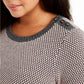 Suéter feminino plus size com botões e detalhes contrastantes Charter Club, preto, tamanho 1X