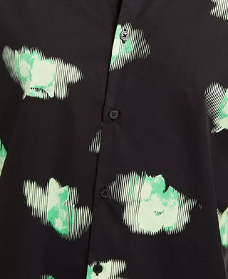 Camisa Alfani Masculina Classic-Fit com Estampa Floral Abstrata Preta