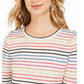 Blusa listrada feminina Style &amp; Co, bege, tamanho X-Large