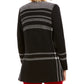 Cardigan feminino xadrez com frente aberta Charter Club, preto, tamanho XX-G