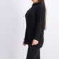 Suéter feminino Charter Club com patchwork e gola assimétrica, preto, tamanho grande
