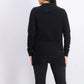 Suéter feminino Charter Club com patchwork e gola assimétrica, preto, tamanho grande