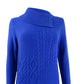Suéter feminino Charter Club com patchwork e gola assimétrica, tamanho grande, azul