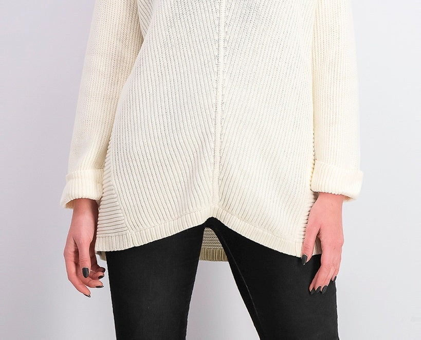 Suéter feminino de algodão texturizado com decote em V, tamanho extra grande, branco, Charter Club