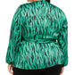 INC International Concepts Top feminino plus size com estampa animal, verde médio, tamanho 2X