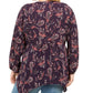 Blusa feminina plus size estampa paisley estilo &amp; co roxa tamanho OX