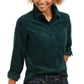 Camisa feminina de veludo cotelê sólido Charter Club, verde, tamanho grande