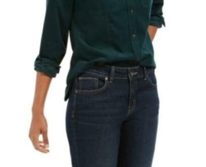 Camisa feminina de veludo cotelê sólido Charter Club, verde, tamanho grande