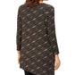 JM Collection Top assimétrico metálico feminino, preto, tamanho pequeno médio