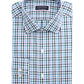 Camisa social masculina Club Room Classic/Regular Fit Stretch, resistente a rugas, xadrez, azul-marinho, tamanho 15,5 x 34-35