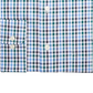 Camisa social masculina Club Room Classic/Regular Fit Stretch, resistente a rugas, xadrez, azul-marinho, tamanho 15,5 x 34-35