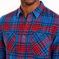 Camisa xadrez Brady masculina American Rag, azul marinho, tamanho grande